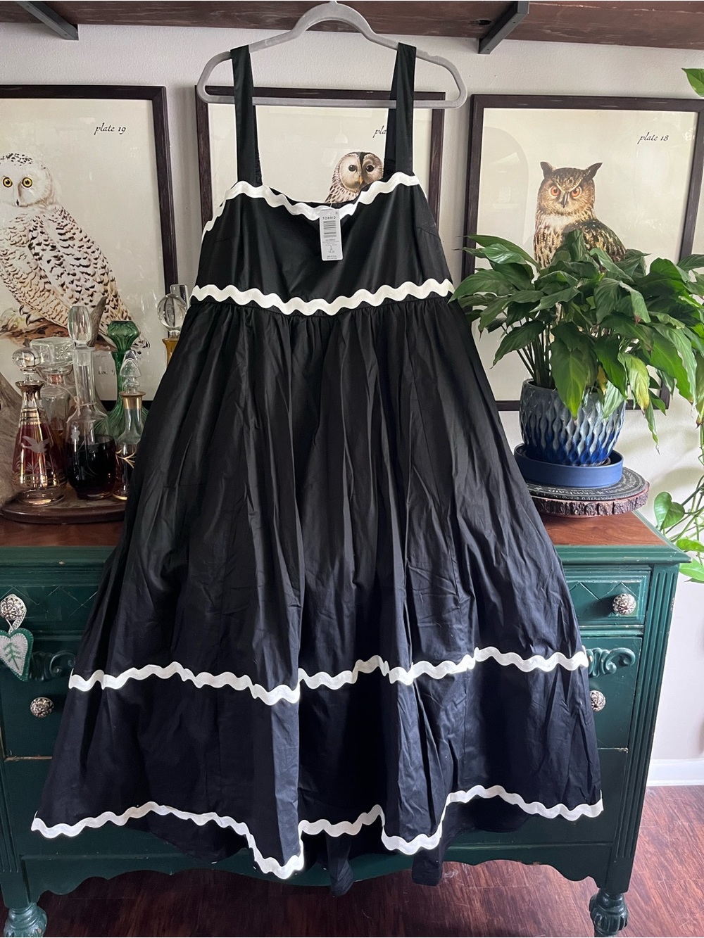 NWT Torrid 2 Black Dress with White Scalloped Trim - Picture 4 of 7